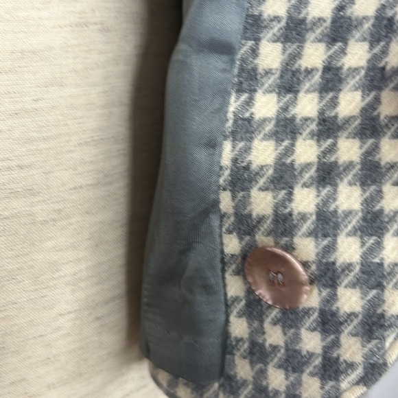 Vintage Miss Pendleton  Gray Virgin Wool Houndstooth Blazer Sz 12 - Picture 7 of 10